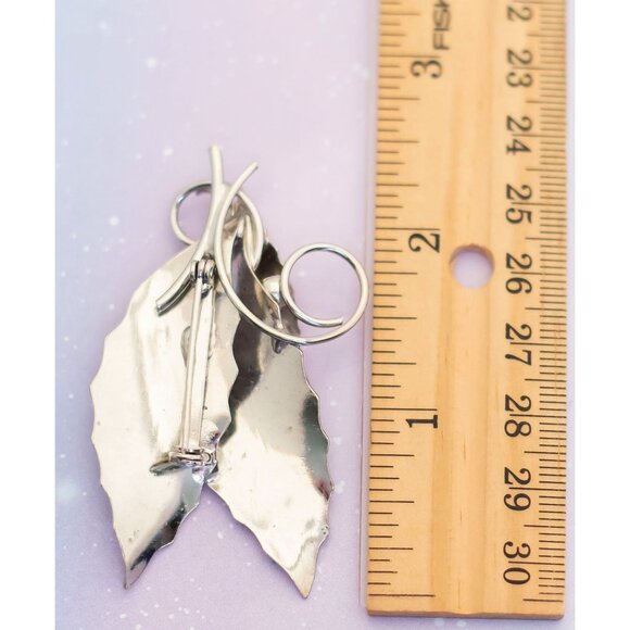 Vintage Multi Silver Tone Leaves Brooch | J25 - Picture 2 of 2